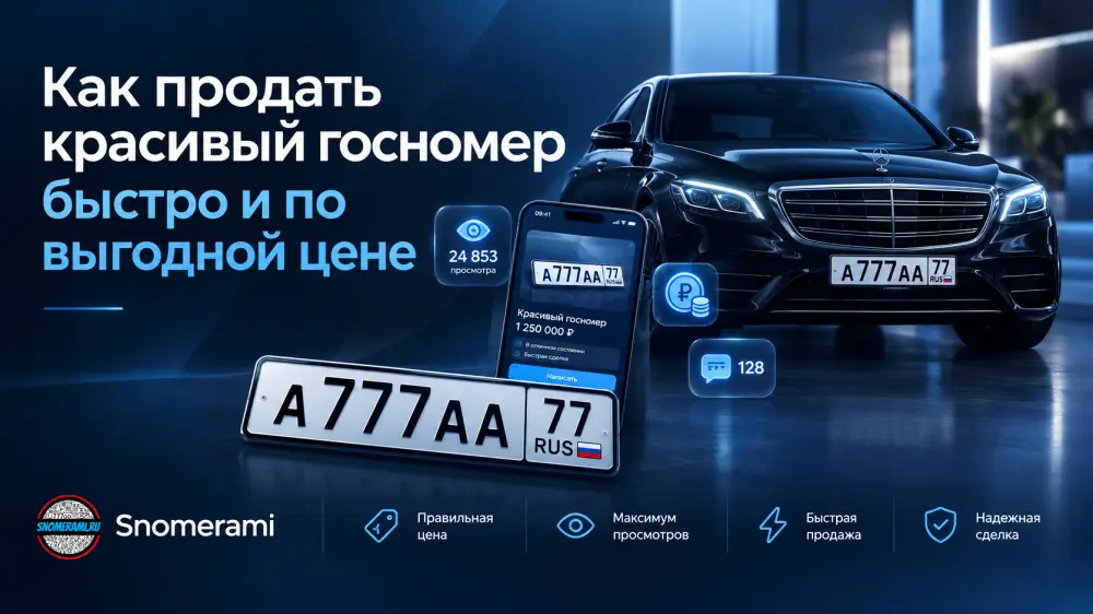 Фото к статье: Как продать красивый госномер быстро и по выгодной цене
